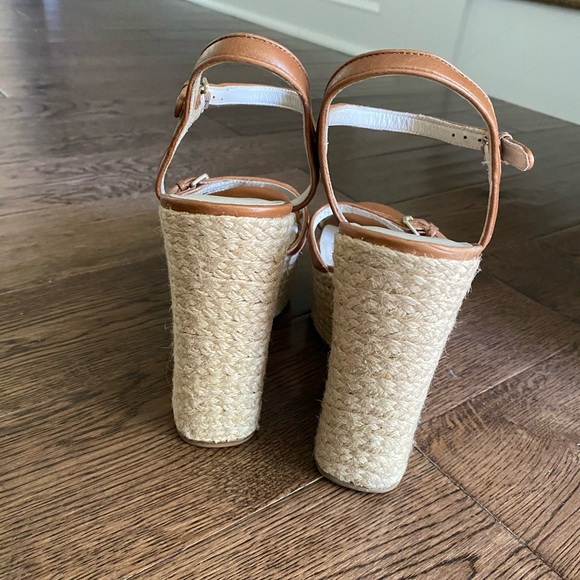 Michael Kors Brown Leather Espadrille Wedge heel sandals Sz. 9 - Picture 2 of 7